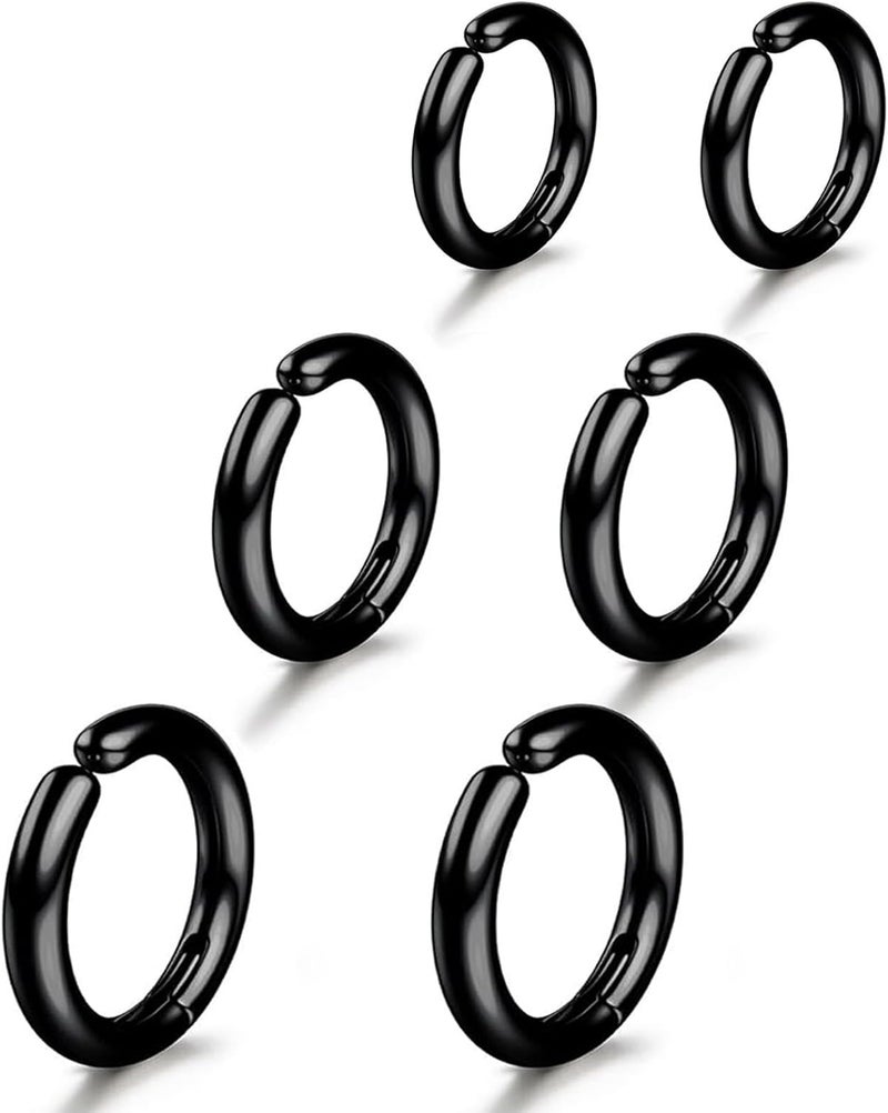 SIISPRI 3 Pairs Clip On Huggie Earrings for Men Women, Unisex Surgical Stainless Steel Hypoallergenic Earrings,Small Hoop Earrings, Polished for Non Pierced Earrings - Image 1
